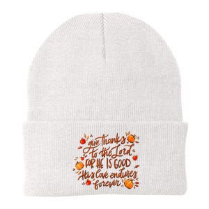 Give Thanks To The Lord For He Is Good Thanksgiving Jesus Knit Cap Winter Beanie