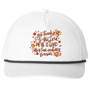 Give Thanks To The Lord For He Is Good Thanksgiving Jesus Snapback Five-Panel Rope Hat