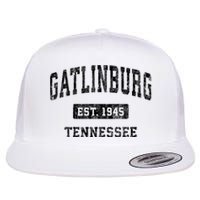 Gatlinburg Tennessee Tn Vintage Established Sports Design Flat Bill Trucker Hat