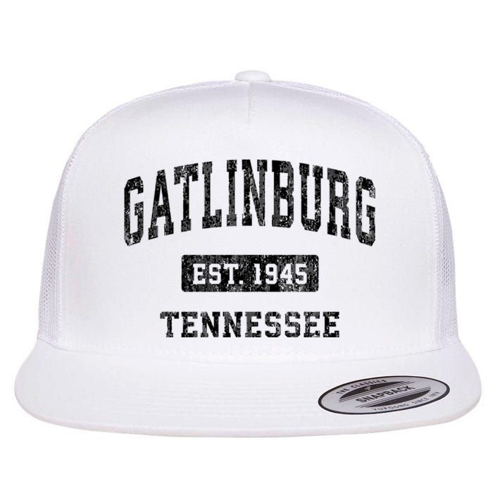 Gatlinburg Tennessee Tn Vintage Established Sports Design Flat Bill Trucker Hat