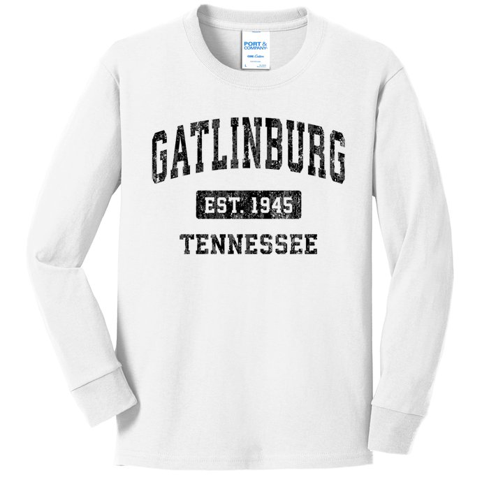 Gatlinburg Tennessee Tn Vintage Established Sports Design Kids Long Sleeve Shirt