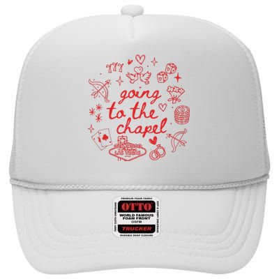 Going To The Chapel Las Vegas Theme High Crown Mesh Back Trucker Hat