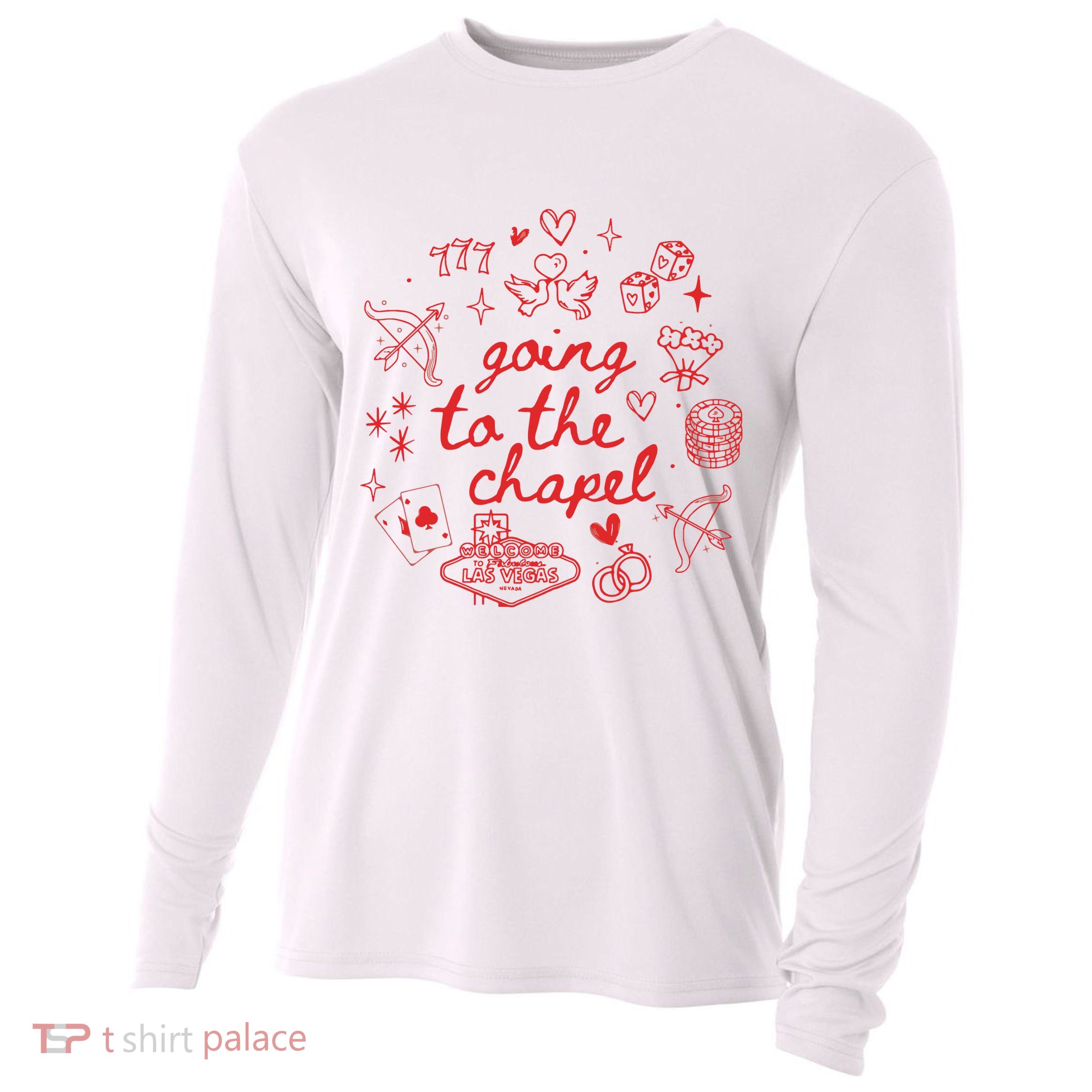 Going To The Chapel Las Vegas Theme Cooling Performance Long Sleeve Crew
