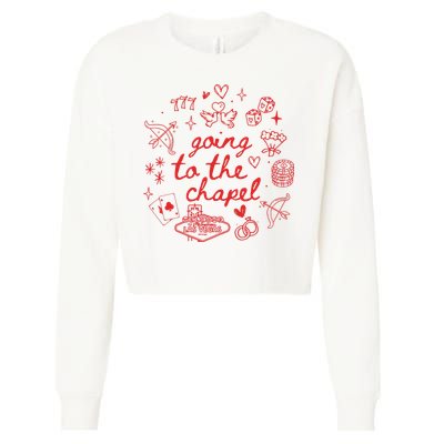 Going To The Chapel Las Vegas Theme Cropped Pullover Crew