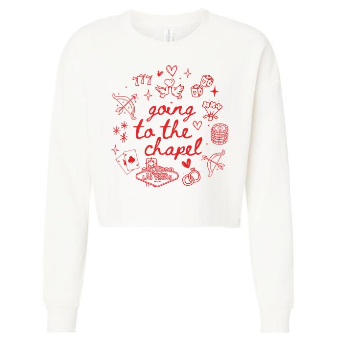 Going To The Chapel Las Vegas Theme Cropped Pullover Crew