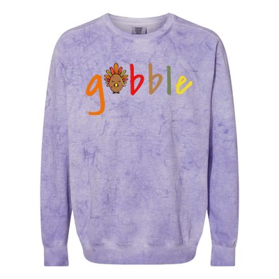 Gobble Thanksgiving Turkey Colorblast Crewneck Sweatshirt