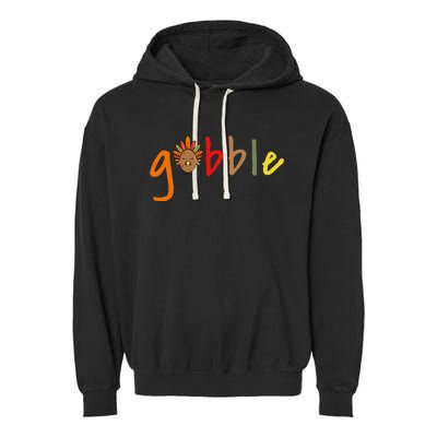 Gobble Thanksgiving Turkey Garment-Dyed Fleece Hoodie