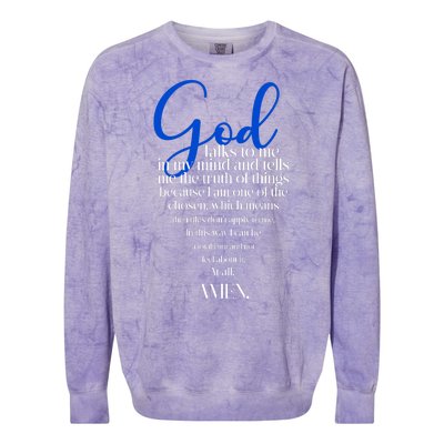 God Talks To Me Amen Funny Christian Colorblast Crewneck Sweatshirt