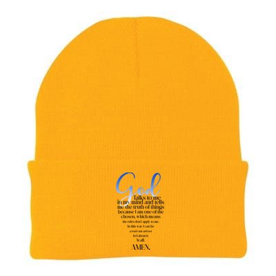 God Talks To Me Amen Funny Christian Knit Cap Winter Beanie