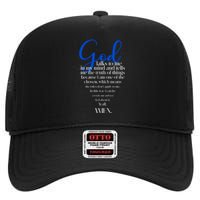 God Talks To Me Amen Funny Christian High Crown Mesh Back Trucker Hat