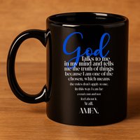 God Talks To Me Amen Funny Christian 11oz C Handle Ceramic Mug