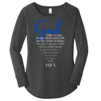 God Talks To Me Amen Funny Christian Women's Perfect Tri Tunic Long Sleeve Shirt