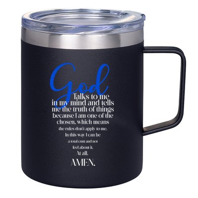 God Talks To Me Amen Funny Christian 12oz Stainless Steel Coffee Mug