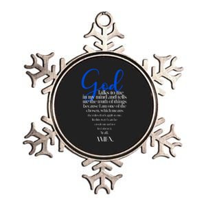 God Talks To Me Amen Funny Christian Metallic Star Ornament