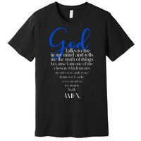 God Talks To Me Amen Funny Christian Premium T-Shirt