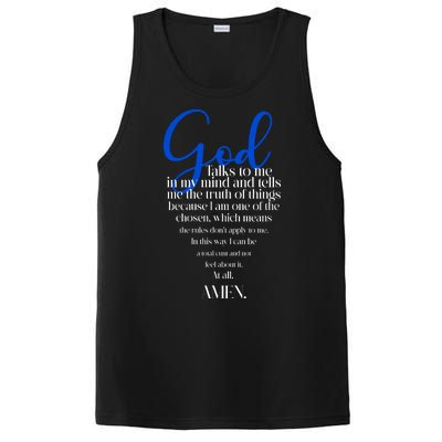 God Talks To Me Amen Funny Christian PosiCharge Competitor Tank