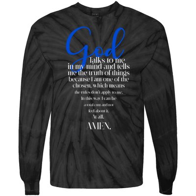 God Talks To Me Amen Funny Christian Tie-Dye Long Sleeve Shirt