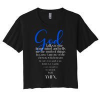 God Talks To Me Amen Funny Christian Women's Crop Top Tee