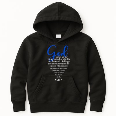 God Talks To Me Amen Funny Christian Kids Hoodie