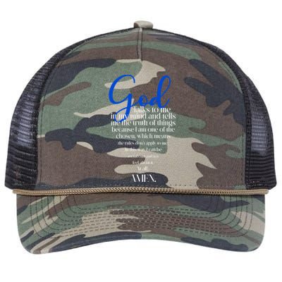 God Talks To Me Amen Funny Christian Retro Rope Trucker Hat Cap