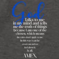 God Talks To Me Amen Funny Christian Vector Backpack