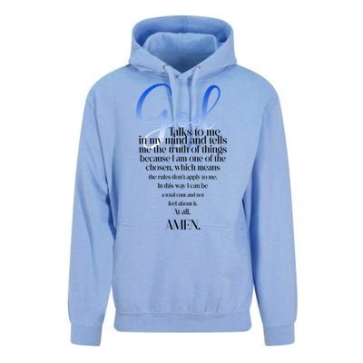 God Talks To Me Amen Funny Christian Unisex Surf Hoodie