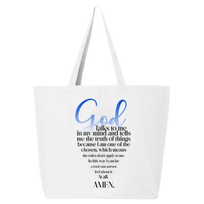 God Talks To Me Amen Funny Christian 25L Jumbo Tote