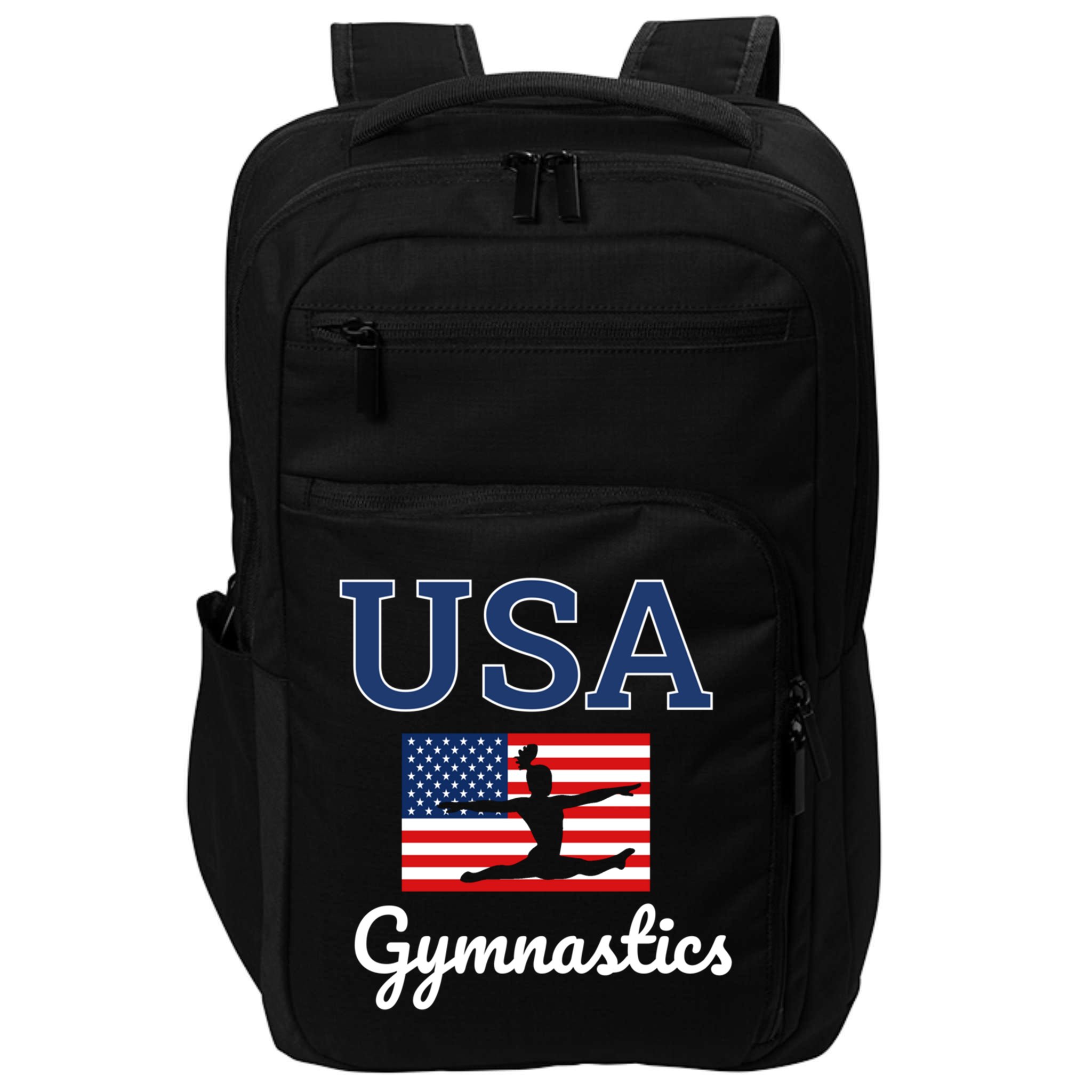 Girl Tumbling Team Gear Gymnast Gymnastics Usa American Flag Cute Gift Impact Tech Backpack