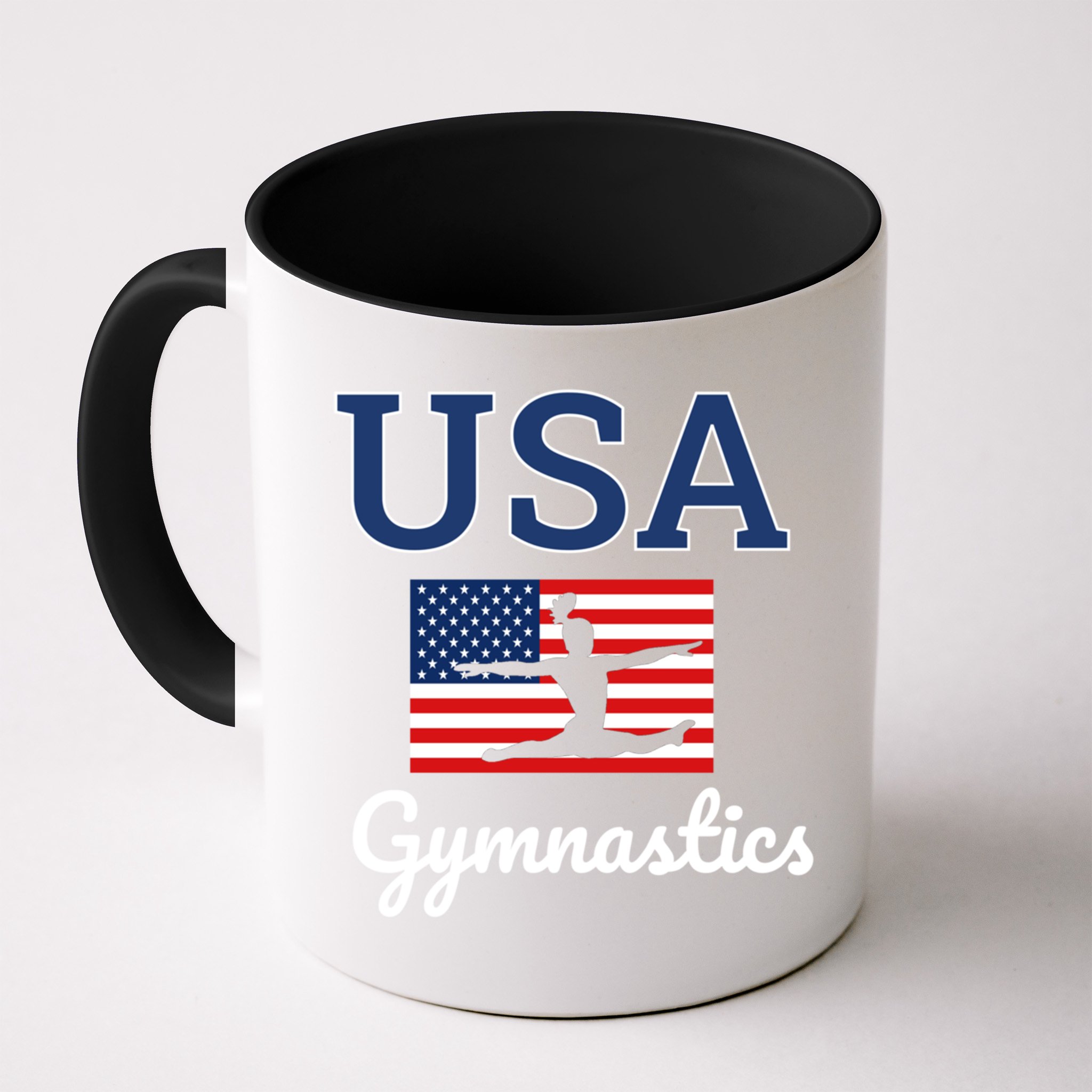 Girl Tumbling Team Gear Gymnast Gymnastics Usa American Flag Cute Gift Mug