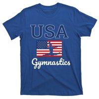 Girl Tumbling Team Gear Gymnast Gymnastics Usa American Flag Cute Gift T-Shirt