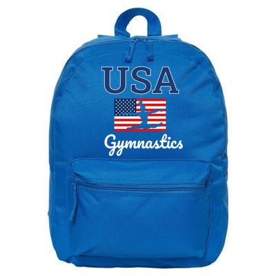 Girl Tumbling Team Gear Gymnast Gymnastics Usa American Flag Cute Gift 16 in Basic Backpack