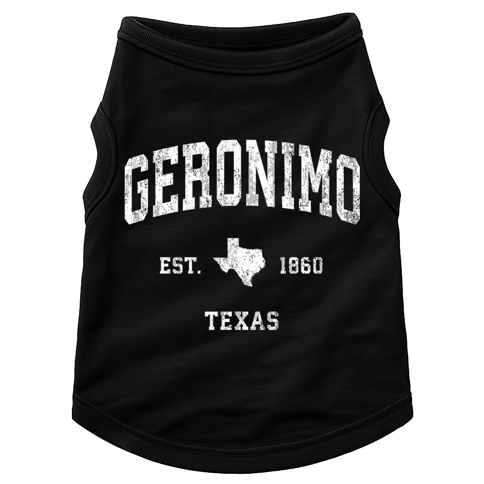 Geronimo Texas Tx Vintage Athletic Doggie Tank