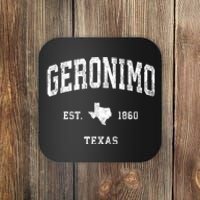 Geronimo Texas Tx Vintage Athletic Coaster