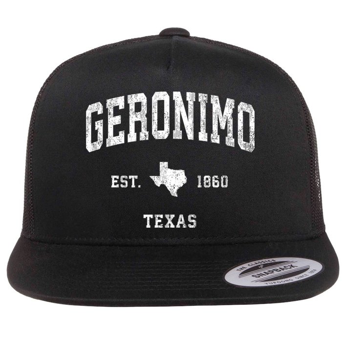 Geronimo Texas Tx Vintage Athletic Flatbill Hat