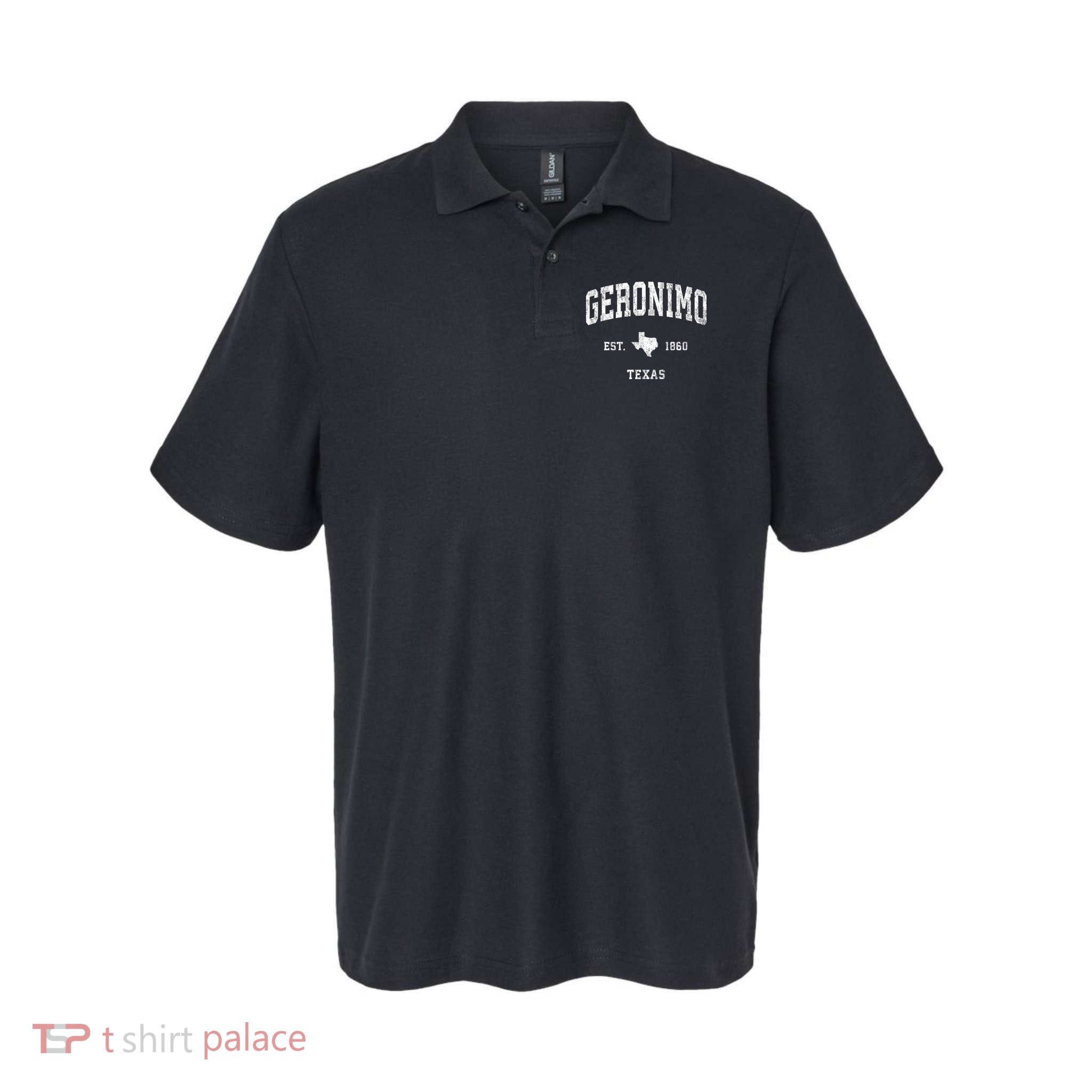 Geronimo Texas Tx Vintage Athletic Polo