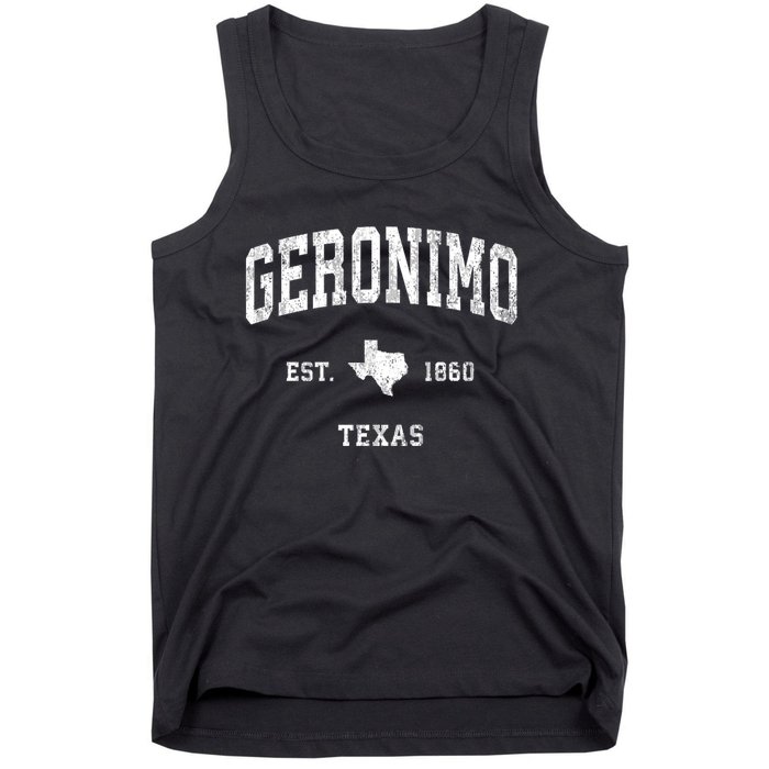 Geronimo Texas Tx Vintage Athletic Tank Top