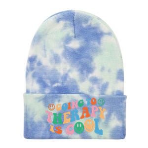 Going To Therapy Is Cool Colorful Aesthetic Preppy Funny Gift Tie Dye 12in Knit Beanie