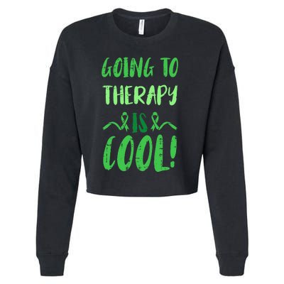 Going To Therapy Mental Health Awareness Warrior Cropped Pullover Crew