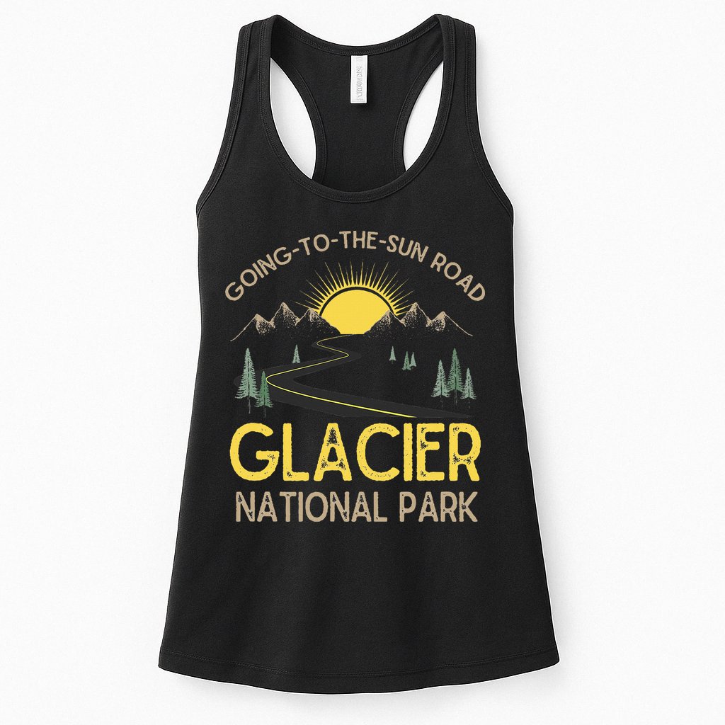 Going To The Sun Road Glacier National Park Retro Montana Womens Tank Top