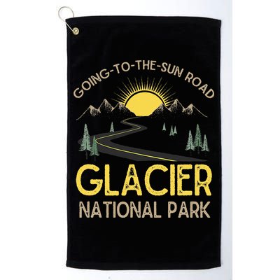 Going To The Sun Road Glacier National Park Retro Montana Golf Towel