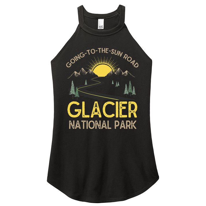 Going To The Sun Road Glacier National Park Retro Montana Women's Perfect Tri Rocker Tank