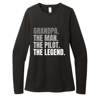 Grandpa The The Pilot The Legend Pilot Grandpa Gift Womens CVC Long Sleeve Shirt