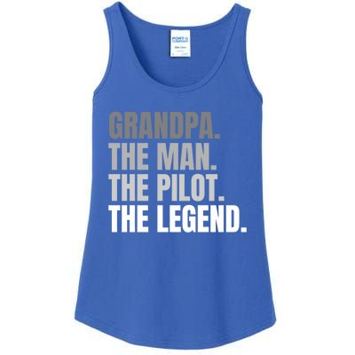 Grandpa The The Pilot The Legend Pilot Grandpa Gift Ladies Essential Tank