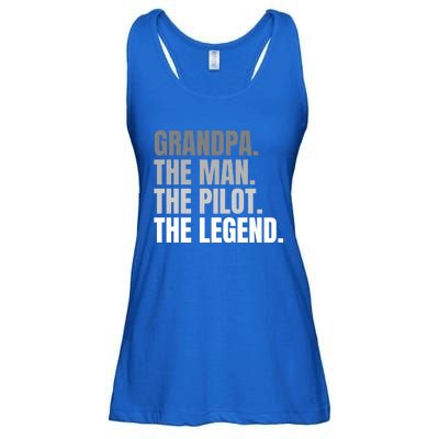 Grandpa The The Pilot The Legend Pilot Grandpa Gift Ladies Essential Flowy Tank