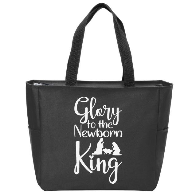Glory To The Newborn King Birth Of Jesus Christ God Faith Zip Tote Bag