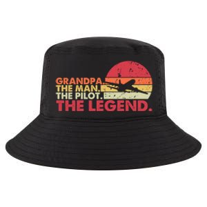 Grandpa The The Pilot The Legend Aviator Father Gift Cool Comfort Performance Bucket Hat