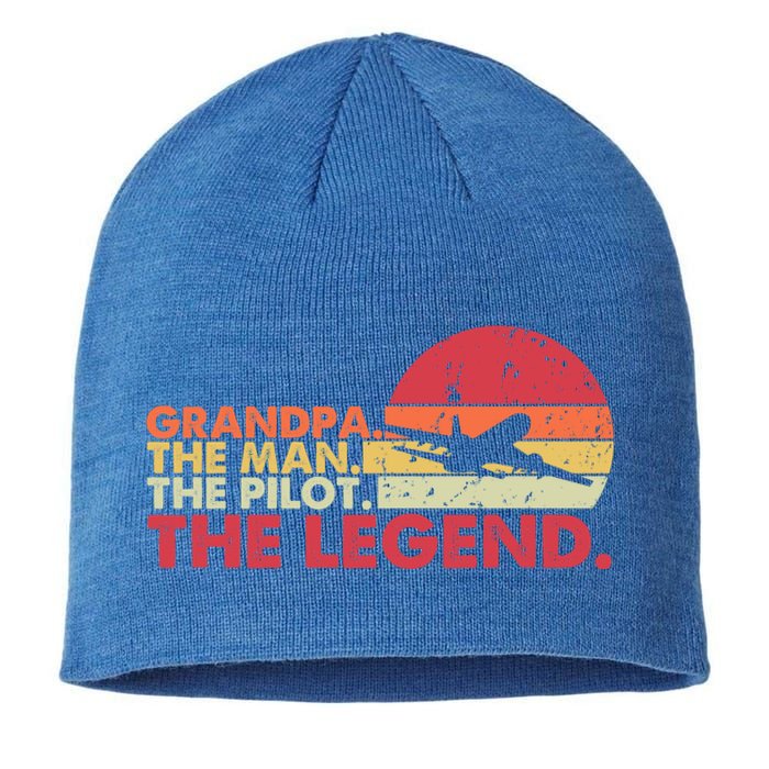 Grandpa The The Pilot The Legend Aviator Father Gift Sustainable Beanie