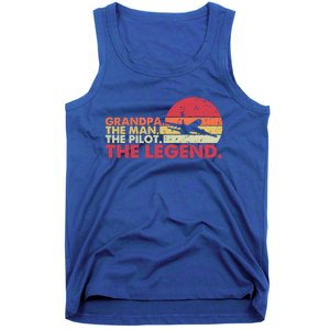 Grandpa The The Pilot The Legend Aviator Father Gift Tank Top