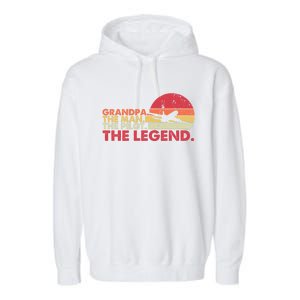 Grandpa The The Pilot The Legend Aviator Father Gift Garment-Dyed Fleece Hoodie