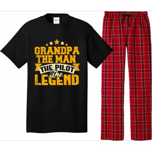 Grandpa The The Pilot The Legend Grandpa Meaningful Gift Gift Pajama Set